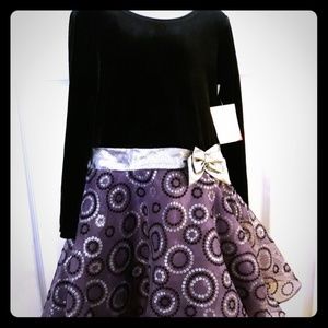 Girls Velvet Bodice Swing Skirt- SKU#1290